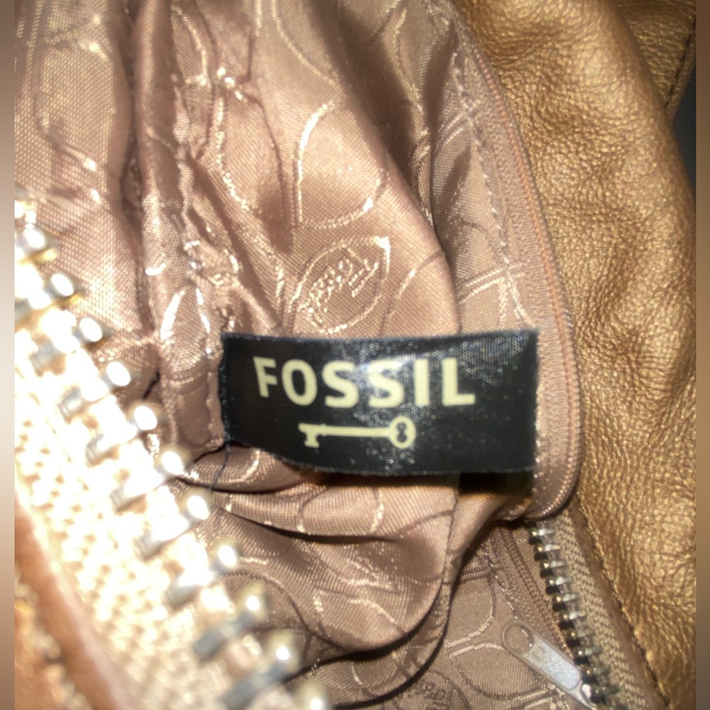 Vintage Fossil Sutter metallic bronze leather crossbody Y2k - Picture 12 of 15